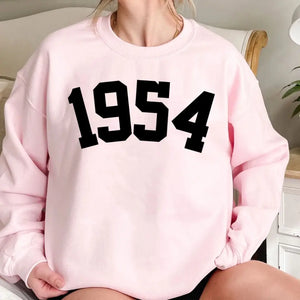 Custom Years 1954 Birthday Sweatshirt, 70th Birthday Gifts Sweatshirt for Women