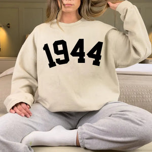 Happy 80th Birthday Gifts Sweatshirt for Women, Custom Years 1944 Birthday Sweatshirt