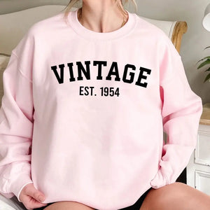 Custom Year Vintage 1954 70th Birthday Gifts Sweatshirt for Women