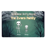 Personalized Kids Welcome to My House Halloween Doormat, Custom Up to 5 Kids