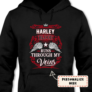 Custom Personalized Your Name Hoodie, Blood Runs Through My Veins Hoodie, Put Your Name on Hoodie