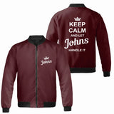 Personalized Put Any Name on Unisex Bomber Jacket, Keep Calm and Let Your Name Handle It Bomber Jacket