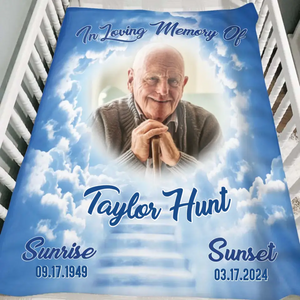 In Loving Memory Memorial Gift Loss Of Father Memorial Photo Blanket