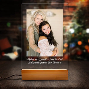 Custom Any Photo Mom Light, Mother Quote Canvas Acrylic Plaque LED Lamp Night Light, Mother's Day Gift