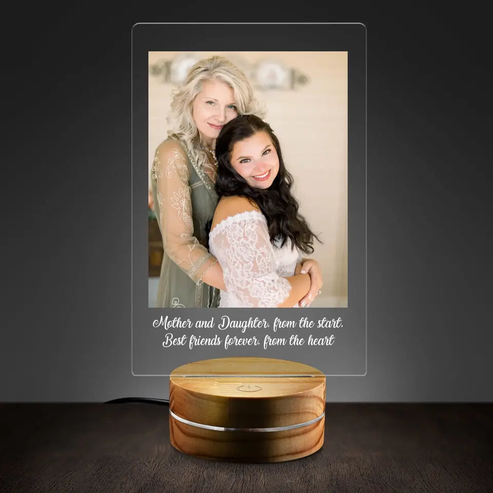 Custom Any Photo Mom Light, Mother Quote Canvas Acrylic Plaque LED Lamp Night Light, Mother's Day Gift