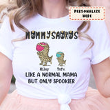 Personalized Halloween Dinosaur Mummy Saurus Premium Shirt, Custom Up To 3 Kids