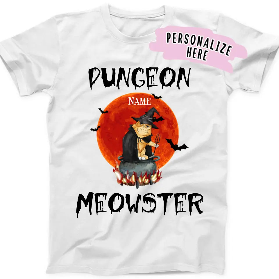 Personalized Halloween Dungeon Meowster Premium Shirt