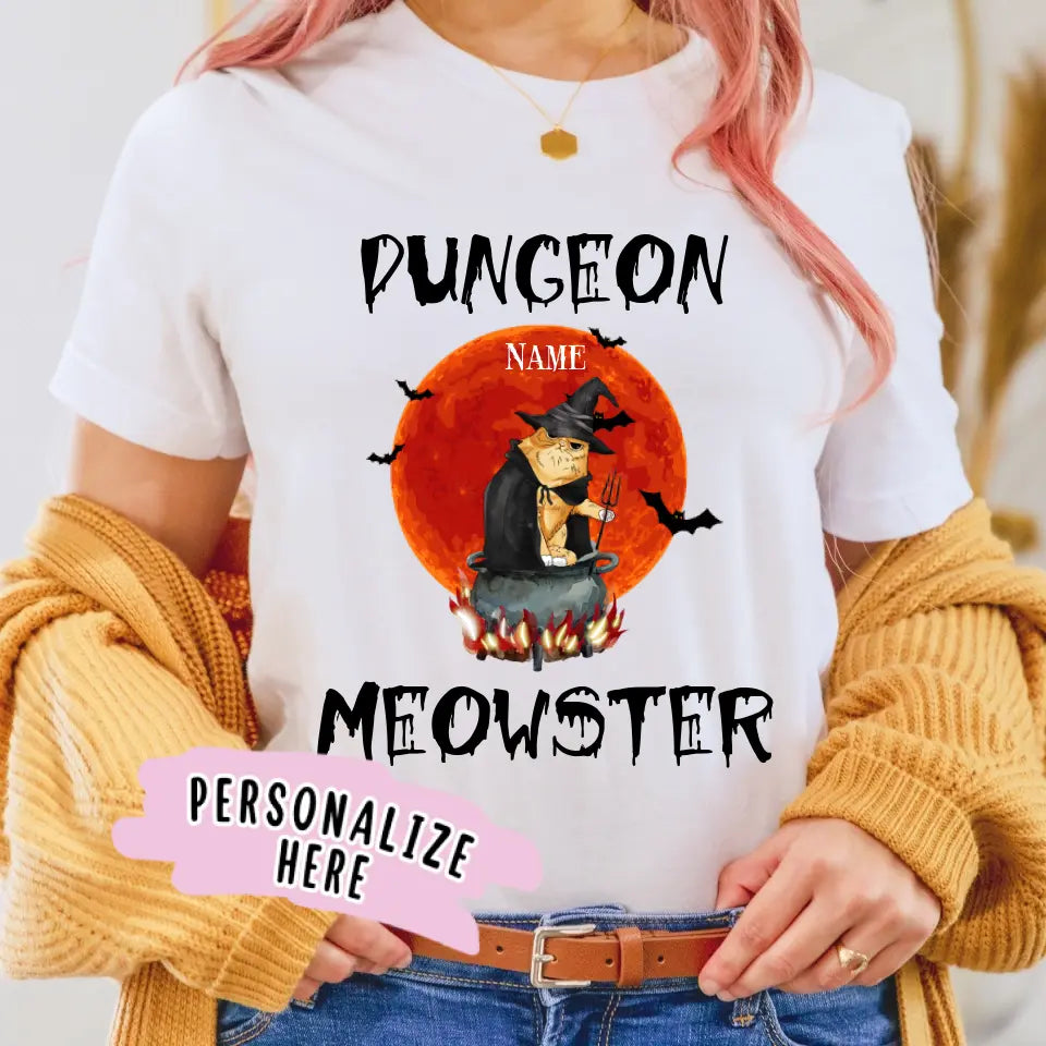 Personalized Halloween Dungeon Meowster Premium Shirt