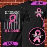 Personalized Flag No One Fight Alone Breast Cancer Awareness Month T-Shirt