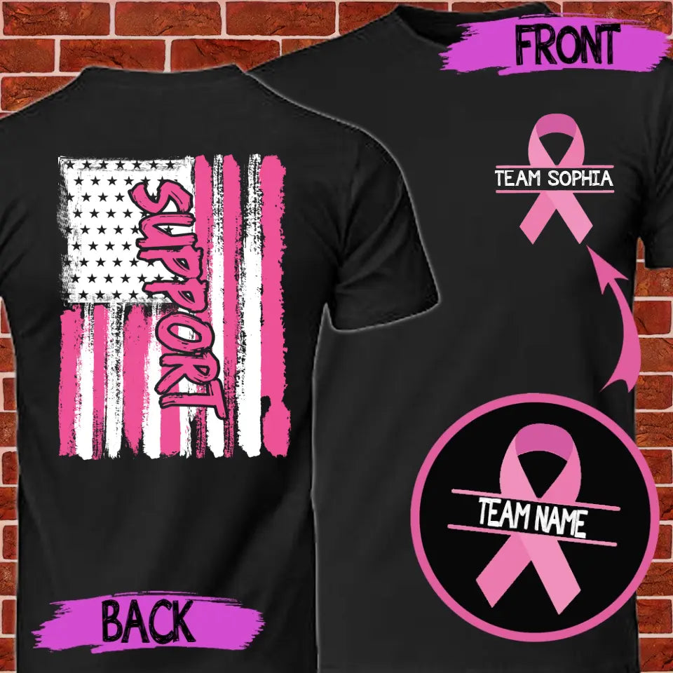 Personalized Support Breast Cancer Awareness Month T-Shirt