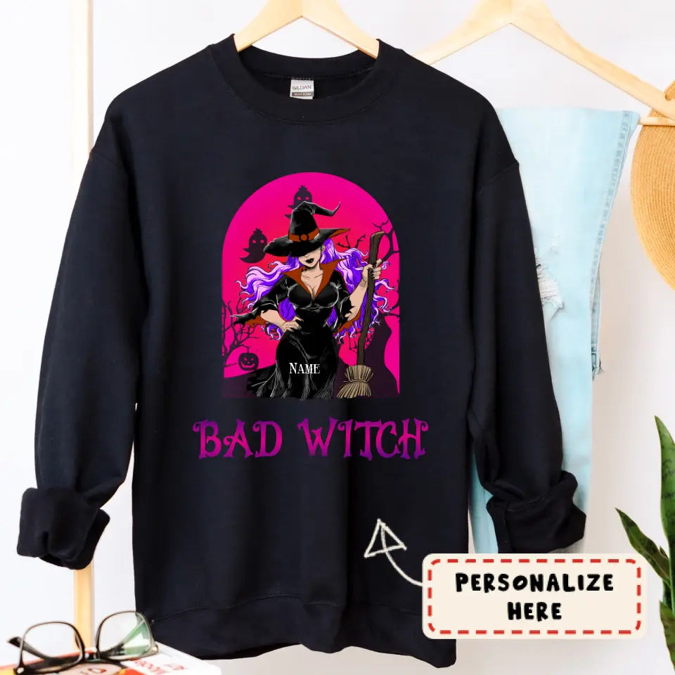 Personalized Halloween Bad Witch Sweatshirt