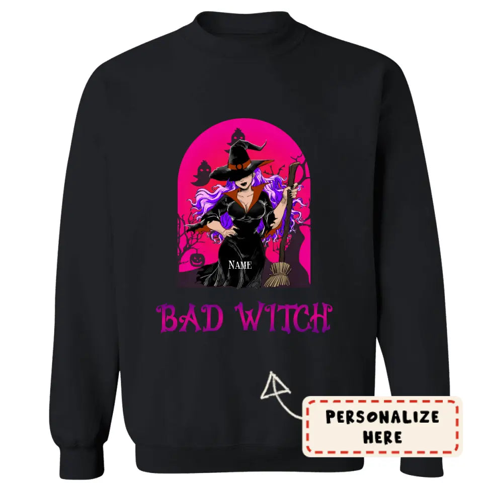 Personalized Halloween Bad Witch Sweatshirt