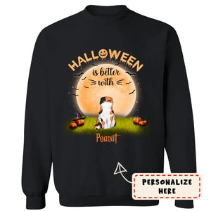 Personalized Halloween is Better With Cats Sweatshirt, Custom Up To 3 Cats