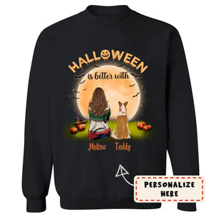 Personalized Halloween is Better With Dogs Sweatshirt, Custom Up To 3 Dogs