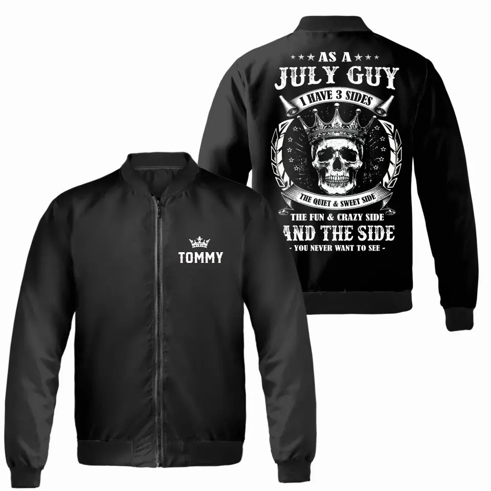 Personalized July Birthday Bomber Jacket for Men