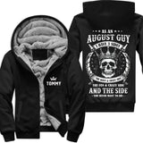 Personalized August Birthday Fleece Zip Hoodie for Men