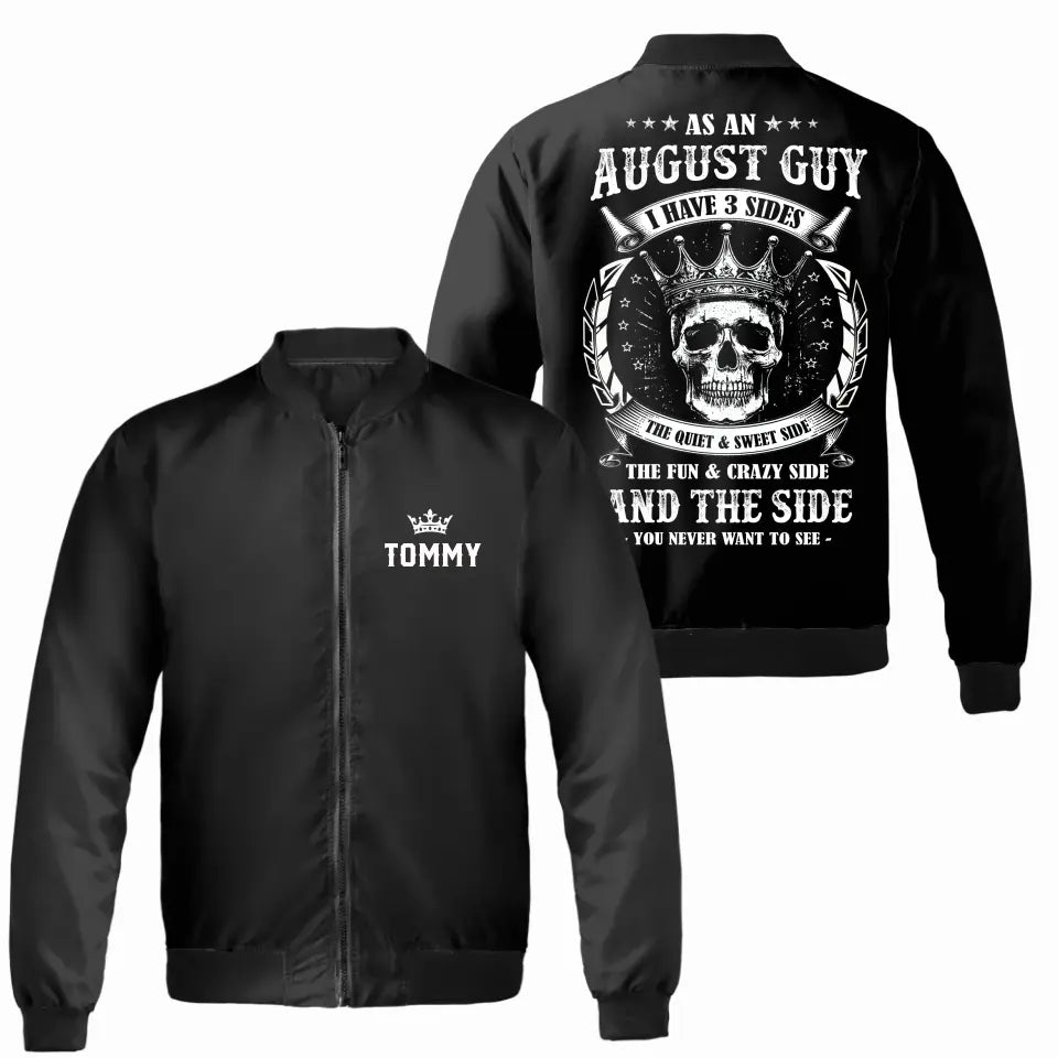 Personalized August Birthday Bomber Jacket for Men