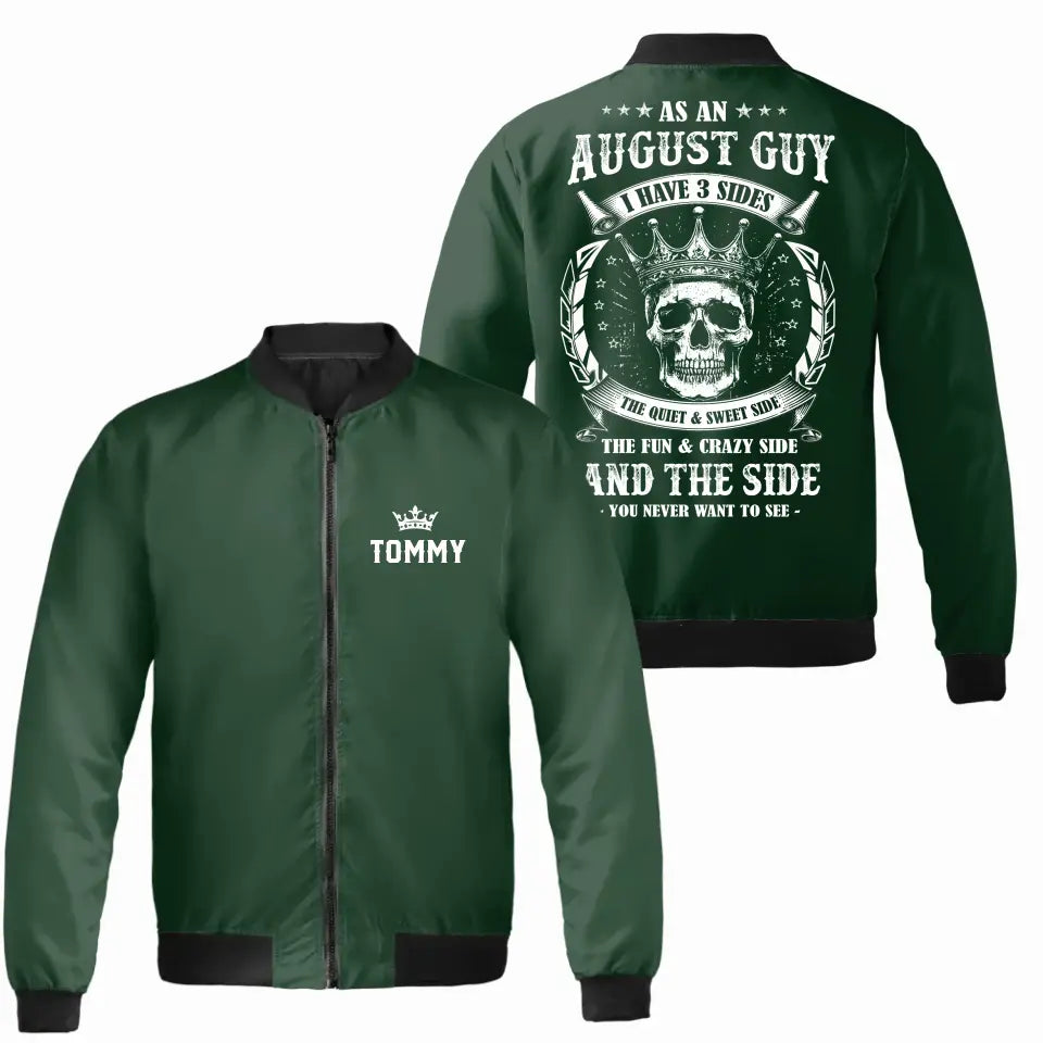 Personalized August Birthday Bomber Jacket for Men