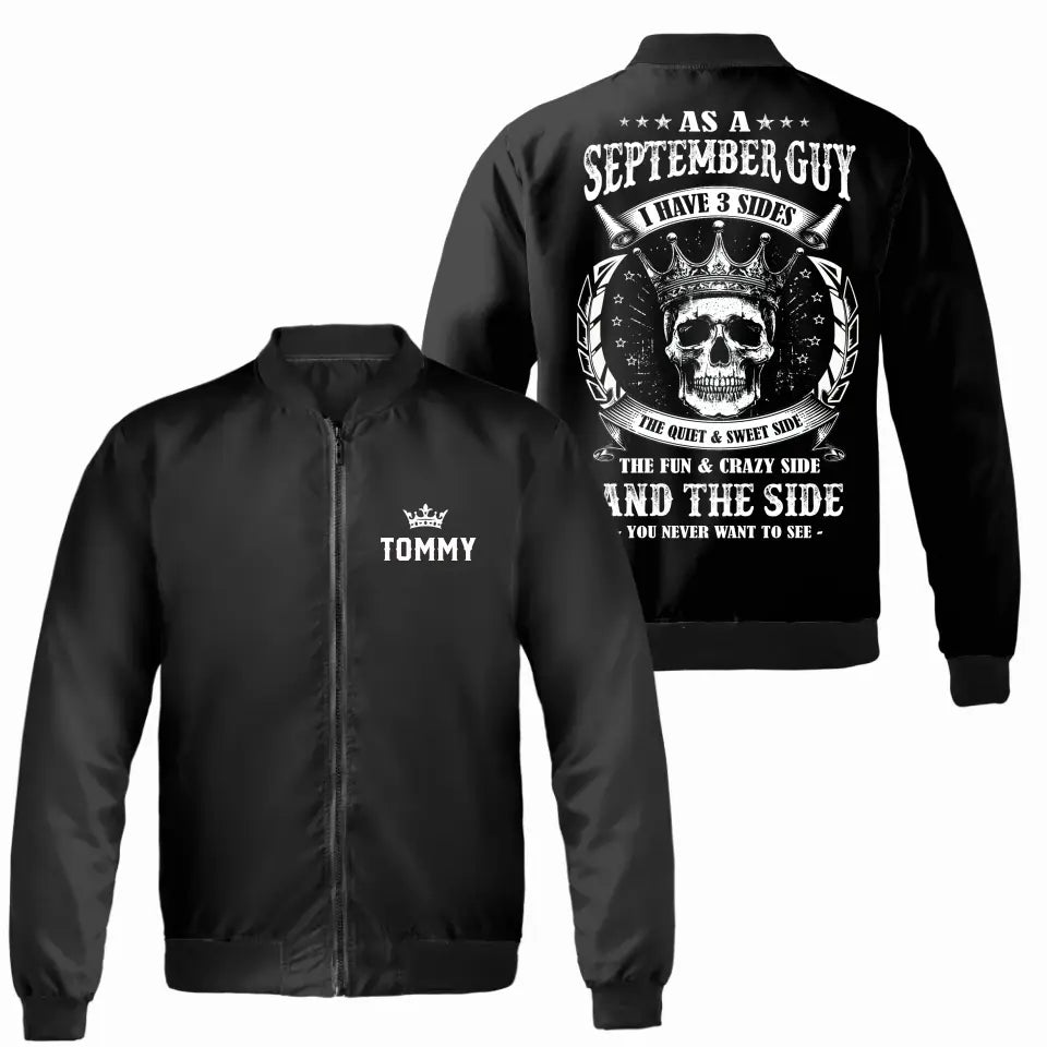 Personalized September Birthday Bomber Jacket for Men