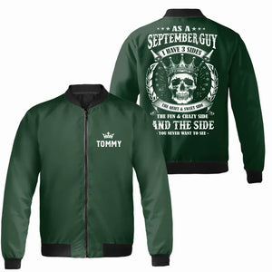 Personalized September Birthday Bomber Jacket for Men