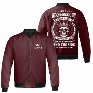 Personalized December Birthday Bomber Jacket for Men