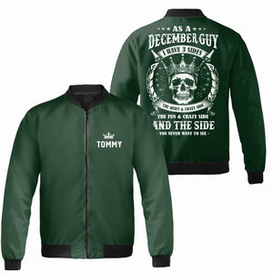 Personalized December Birthday Bomber Jacket for Men