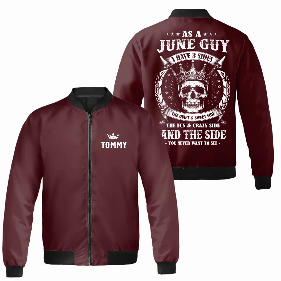 Personalized June Birthday Bomber Jacket for Men