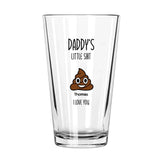 Personalized Daddy Little Shi*ts 16oz Beer Glass Cup, Funny Gift for Dad, Grandpa