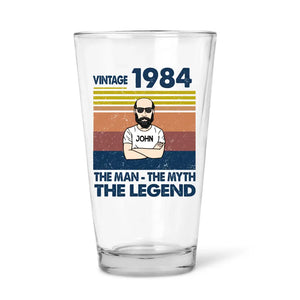 Personalized 40th Birthday 16oz Beer Glass Cup for Men