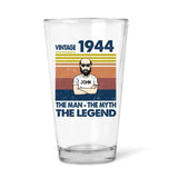 Personalized 80th 1944 Birthday 16oz Beer Glass Cup for Men