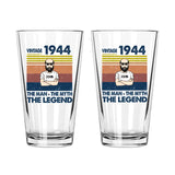 Personalized 80th 1944 Birthday 16oz Beer Glass Cup for Men