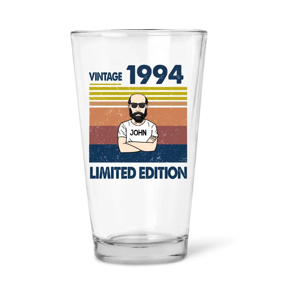 Personalized 30th 1994 Birthday 16oz Beer Glass Cup for Men