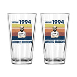 Personalized 30th 1994 Birthday 16oz Beer Glass Cup for Men