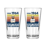 Personalized 60th 1964 Birthday 16oz Beer Glass Cup for Men