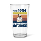 Personalized 70th 1954 Birthday 16oz Beer Glass Cup for Men