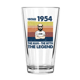 Personalized 70th 1954 Birthday 16oz Beer Glass Cup for Men