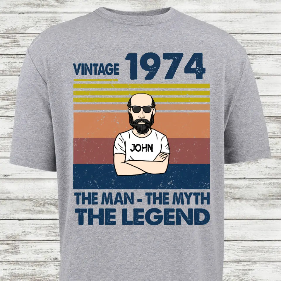 Personalized Retro Birthday Gift For Men T-Shirt, 50th Birthday Gift For Men Shirt, 50th Birthday Gift For Him