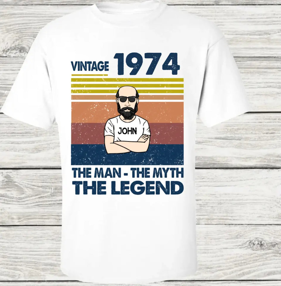 Personalized Retro Birthday Gift For Men T-Shirt, 50th Birthday Gift For Men Shirt, 50th Birthday Gift For Him