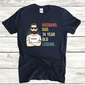 Personalized 70th Birthday Gift For Men, 70th Birthday Tee for Husband, Dad