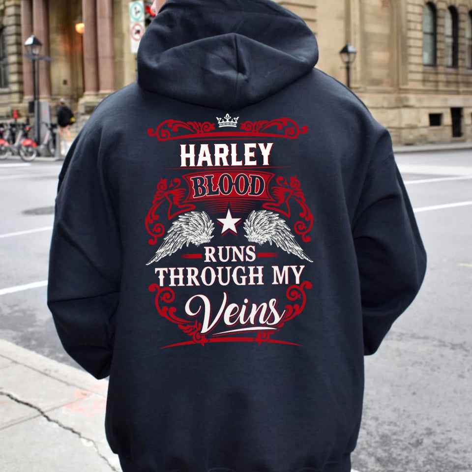 Custom Personalized Your Name Hooded Sweatshirt, Blood Runs Through My Veins Hoodie, Put Your Name on Hoodie