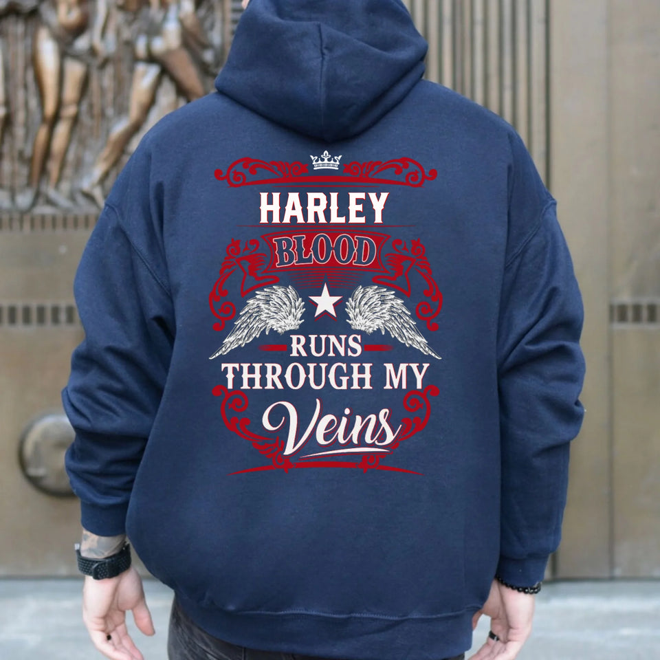 Custom Personalized Your Name Hooded Sweatshirt, Blood Runs Through My Veins Hoodie, Put Your Name on Hoodie