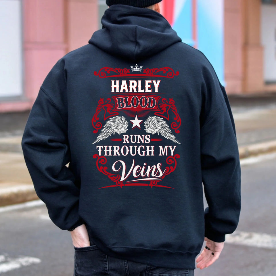 Custom Personalized Your Name Hooded Sweatshirt, Blood Runs Through My Veins Hoodie, Put Your Name on Hoodie