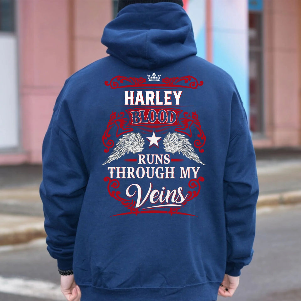 Custom Personalized Your Name Hooded Sweatshirt, Blood Runs Through My Veins Hoodie, Put Your Name on Hoodie