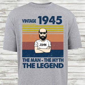 Personalized Retro Birthday Gift For Men T-Shirt, 80th Birthday Gift For Men Shirt, 80th Birthday Gift For Him