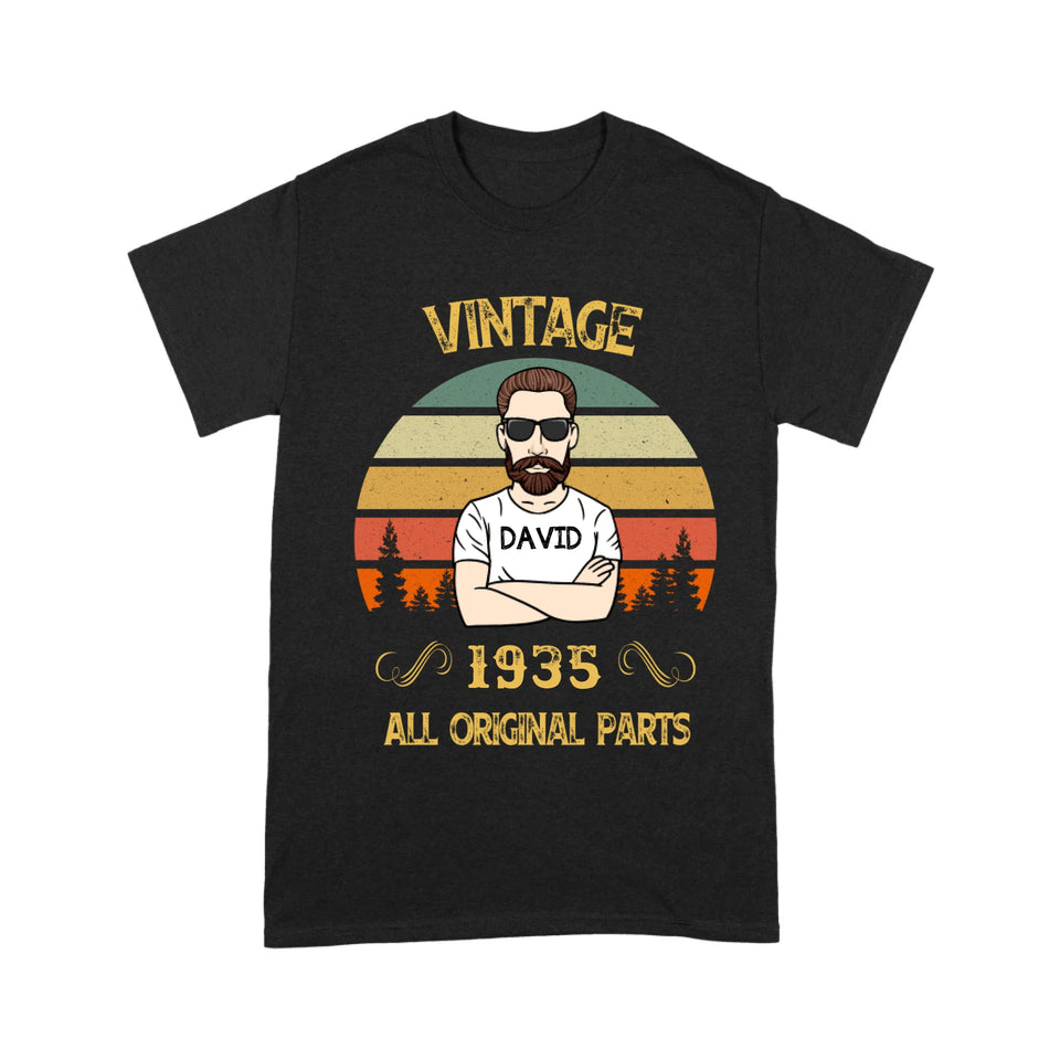 Personalized Vintage Birthday Gift For Men T-Shirt, 90th Birthday Gift For Men T-Shirt, 90th Birthday Gift For Him