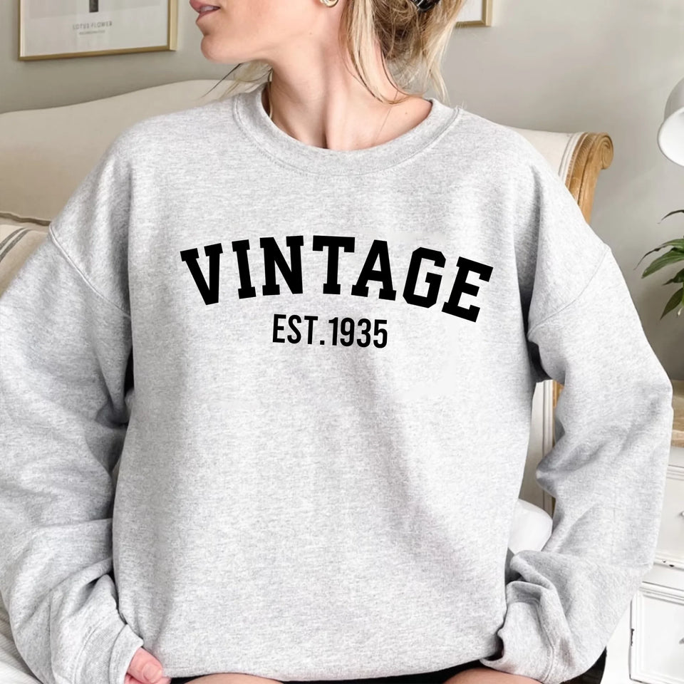Custom Year Vintage 1935 - 90th Birthday Gifts Sweatshirt for Women