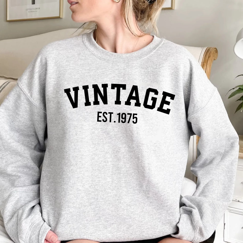 Custom Year Vintage 1975 - 50th Birthday Gifts Sweatshirt for Women