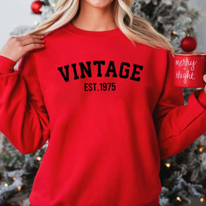 Custom Year Vintage 1975 - 50th Birthday Gifts Sweatshirt for Women
