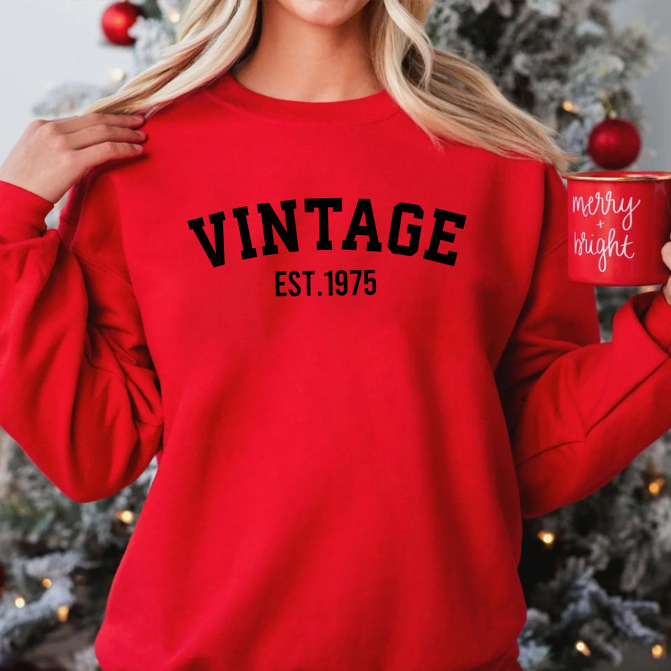 Custom Year Vintage 1975 - 50th Birthday Gifts Sweatshirt for Women