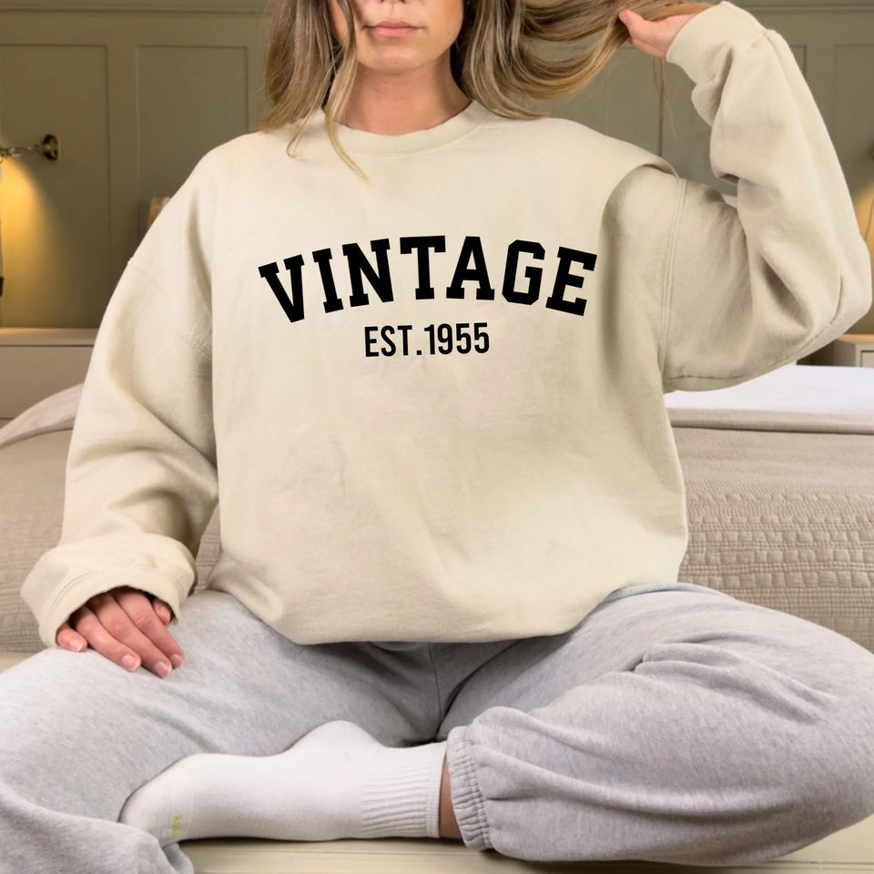 Custom Year Vintage 1955 - 70th Birthday Gifts Sweatshirt for Women